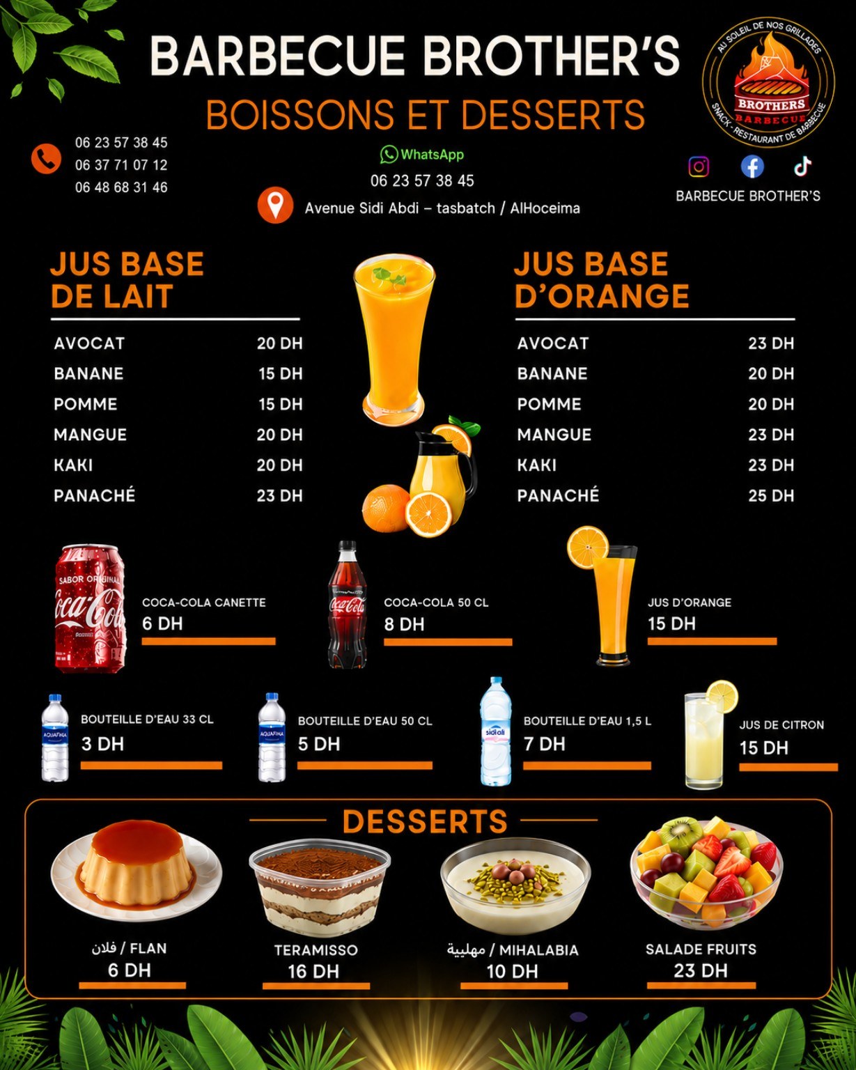 Carte Boissons & Desserts