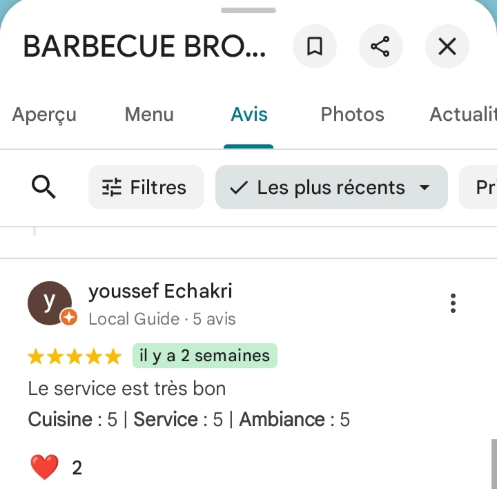Avis 5 étoiles de Youssef Echakri